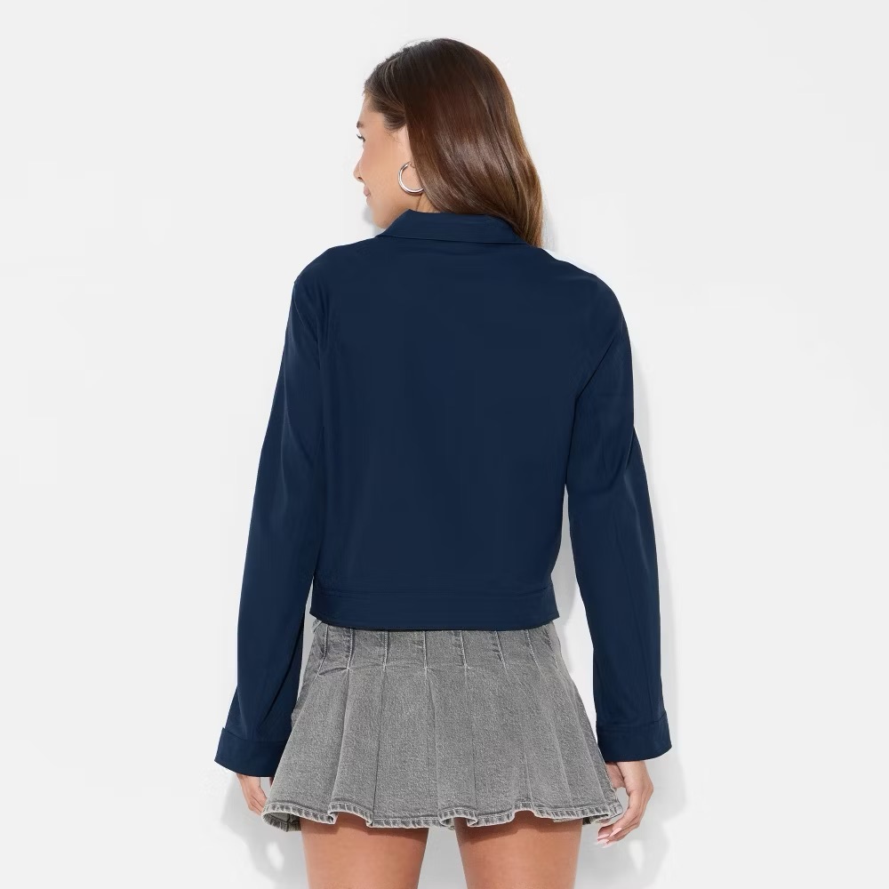 Wild Fable Cropped Track Varsity Jacket Size Medium NWT - Picture 2 of 6